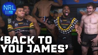 The Penrith Panthers end Joeys interview early In the Sheds  NRL on Nine [upl. by Inol]