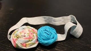 DIY Cloth Rosette Hair Accessories [upl. by Ahsinahs]