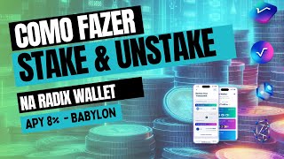 Como fazer stake e unstake Radix wallet [upl. by Currey]