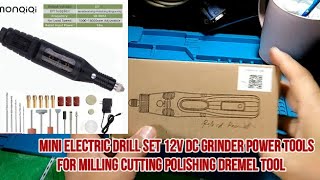 Mini Electric Drill Set 12V DC Grinder Power Tools for Milling Cutting Polishing Dremel Tool [upl. by Ardnaiek514]