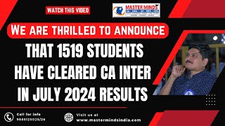 Telugu  We are thrilled to announce that 1519 students have cleared CA Inter in July 2024 results [upl. by Lena481]