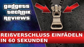 Reißverschluss einfädeln 🆗 Zipper  Schieber wieder einsetzen und Reißverschluss einfach reparieren [upl. by Autry80]