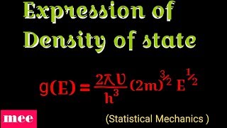 Density of States in Statistical Mechanics [upl. by Garv53]