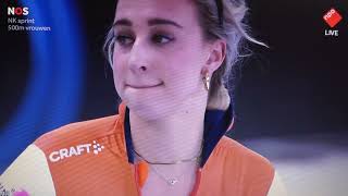 NK allround en sprint schaatsen Thialf Heerenveen februari jaar 2024 vrouwen 500 meter [upl. by Eityak]