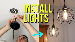 How to Install Ceiling Light Fixtures  New amp Replacement Pendant Lighting [upl. by Ardnaik]