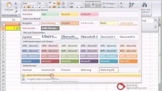 Excel Tutorial Formatvorlagen [upl. by Aseeral]