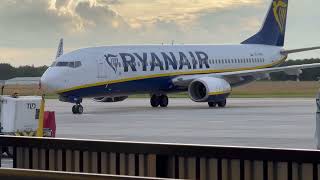 Ryanair Boeing 737800  Landing taxiing to the gate  Eindhoven airport EINEHEH [upl. by Aurelio]