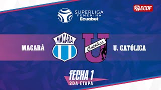 PARTIDO COMPLETO MACARÁ VS U CATÓLICA l SUPERLIGA FEMENINA ECUABET  FASE 2 [upl. by Eeresid]