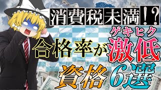 【ゆっくり解説】消費税未満！？合格率が激低資格6選【資格】 [upl. by Pegeen]