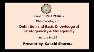 Pharmacology  III  Definition and Basic Knowledge of Teratogenicity amp Mutagenicity [upl. by Aikaj]