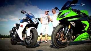 Suzuki GSXR 750 Kawasaki ZX 636R test [upl. by Acimaj]