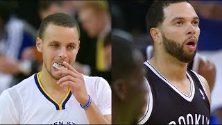 20140222  Stephen Curry vs Deron Williams Battle Highlights  Warriors vs Nets [upl. by Retsevel]