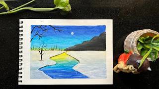 Easy Oil Pastel Winter Landscape Painting for beginners  Oil Pastel Drawing Winter [upl. by Eibocaj]