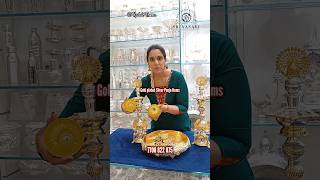 Silver la Coconut 🥥 ah 😲😲  4 kg Gold plated silver kuthu vilakku amp pooja items  Sri Vasavi [upl. by Tillinger]