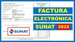 Cómo emitir una Factura Electrónica 2022  Sunat [upl. by Musa]