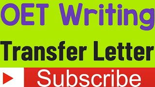 OET Transfer Letter FormatHow to write an OET Transfer LetterOET Transfer Letter Doctors amp Nurses [upl. by Bluefield329]