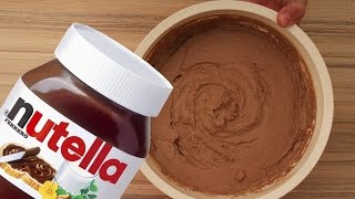 Tortencreme mit Nutella selber machen einfache Schokocreme Anleitung Deutsch Sahnecreme [upl. by Eimarej]