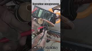 Inverter compressor winding check voltas viralshorts trendingshorts acservice acrepair [upl. by Kcyred]