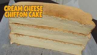 CREAM CHEESE CHIFFON CAKESOFT AND CREAMY Chinita Rezzipe [upl. by Bubb]