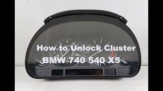 BMW 740 540 X5 Cluster Speedometer Unlock Test Diagram [upl. by Leesa]