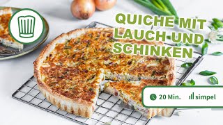 Quiche mit Lauch und Schinken  Chefkoch [upl. by Aikyn]