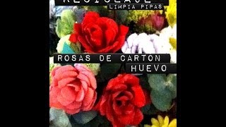 Rosas de cartón de huevo y limpiapipas Roses made of recycled EGG carton [upl. by Pergrim737]