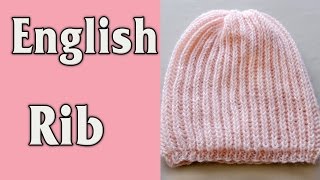 English Rib Knitted Beanie Hat Cap for a girl [upl. by Enywad]