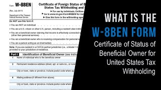 W8 BEN FORM  WHAT IS IT HOW TO FILE AND CLAIM TREATY BENEFITS [upl. by Eerrehc]