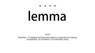 How to pronounce lemma  Vocab Today [upl. by Arella]