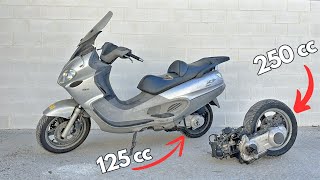 Como RESTAURAR una MOTO con Poco Dinero  Piaggio x9 125 a 250 le cambiamos el motor [upl. by Anilave]