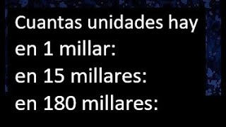 Cuantas unidades hay en 1 millar  en 15 millares  en 180 millares [upl. by Biebel656]