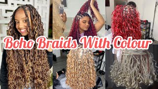 ‼️Cute amp Elegant Boho Knotless Braids With Colour 🥰To Inspire You ❤️ [upl. by Ledeen707]