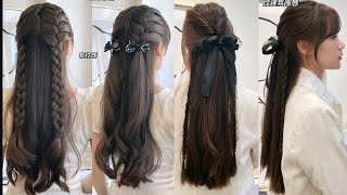 Super Easy amp Cute Braid Hairstyles Tutorials Korean Style for Girls 🔥🌴 [upl. by Dahraf]