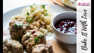 Swedish Meatballs Recipe with lingonberries  Bake It With Love [upl. by Patterson]