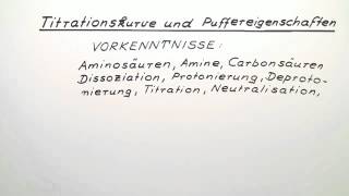 Titrationskurve und Puffereigenschaften  Chemie  Organische Chemie [upl. by Maryann]