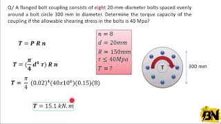 Flanged bolt couplingsمقاومة المواد كتاب سنكر الفصل الثالث [upl. by Ettenom]