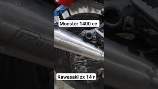 cek sound monster 1400 CC ZX 14 r shortvideo f2racingexhaust shorts [upl. by Notse]