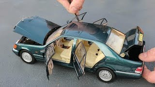 118 MercedesBenz W140 S600 V12 green metallic  Norev Unboxing [upl. by Manouch723]