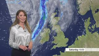 Elizabeth Rizzini  Satin Blouse BBC Weather 14Sep2024 [upl. by Kaenel]