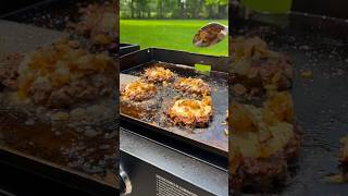 Making Smash Burgers on the Griddle 🔥 [upl. by Palm]