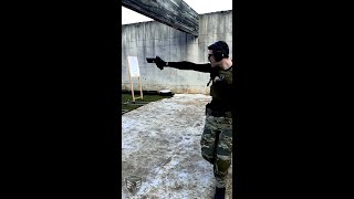 1st time onehanded pistol drill while moving [upl. by Amyas]