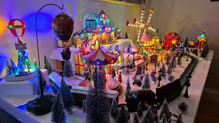 Christmas village display including the polar express train 2024 [upl. by Ajnin834]