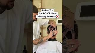 NO THINNING SCISSORS NEEDED Easy Barber Tip [upl. by Enobe984]