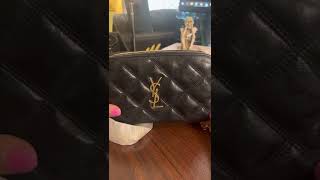 YSL Saint Laurent Becky Double Zip PouchShoulder Bag  What fits [upl. by Tychon]