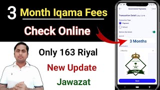 iqama fees check karne ka tarika  How to renew iqama for 3 months  3 Months Iqama fees [upl. by Levinson]