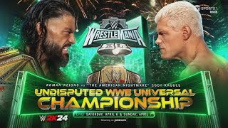 Roman Reigns vs Cody Rhodes  Bloodline Rules Match WrestleMania XL Sunday Highlights [upl. by Demahum]