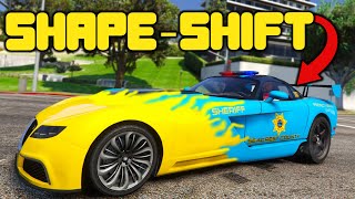 Fake Cop Steals Cars Using Shapeshifting Car in GTA 5 RP [upl. by Adlen720]