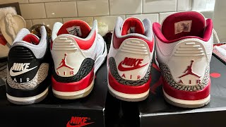 2024 Black cement 3s comparison review sneakers review nike [upl. by Shriver]