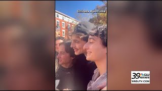 Timothée Chalamet Surprises Fans at NYC LookAlike Contest [upl. by Annayhs734]