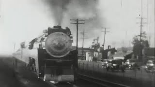 Steam Locomotives Circa 1939 Railroad Freight amp Passenger Trains [upl. by Elnukeda]